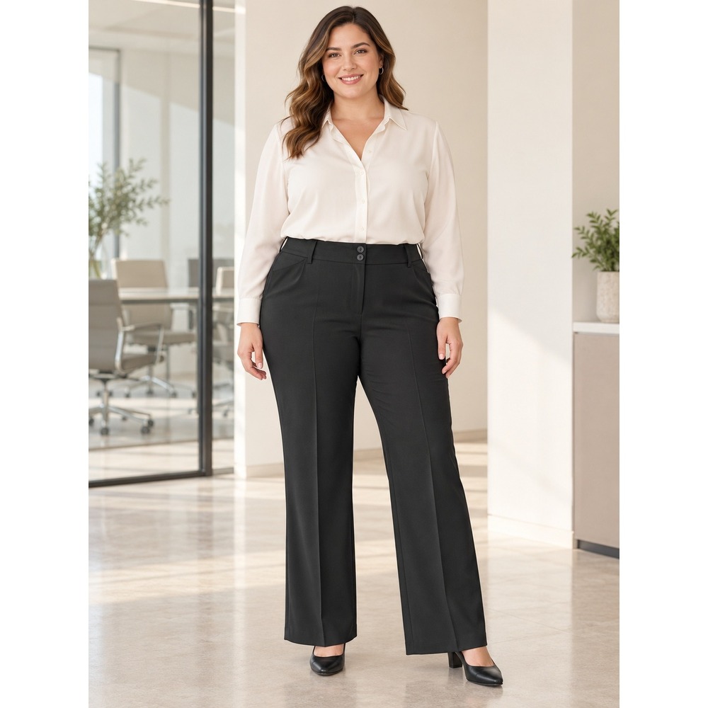 Lane Bryant Classic Flare Pants Women Size 26 Black Professional Work Stretch